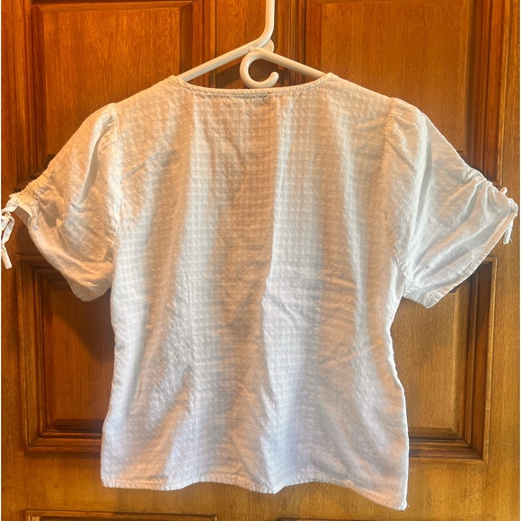 Tie-sleeve Evie Top in Textured Gingham - Size 4 - Picture 6 of 8